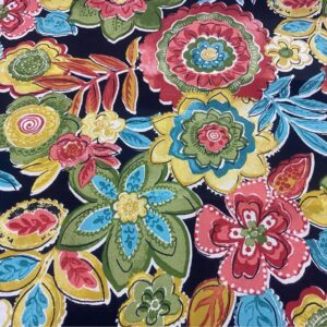 1 Yard Black Floral Swavelle Outdoor Fabric