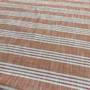 3.8 Yards Pink, White, Orange Striped Fabric