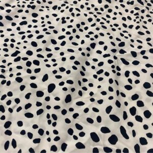 2.6 Yards Black / White Spotted Fabric