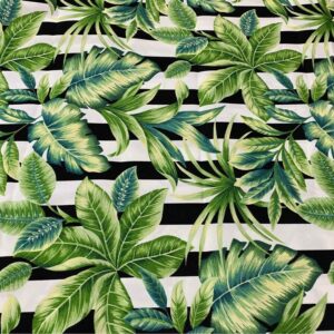 2 Yards Black/White Striped Richloom Solarium Outdoor Fabric