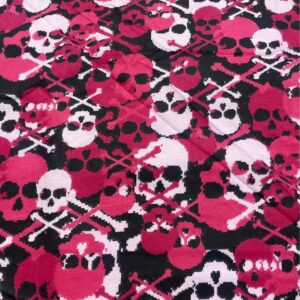 Pink Skulls Flannel Fabric