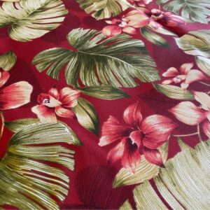 2pc Bryant Red Indoor/Outdoor Hibiscus Floral Fabric