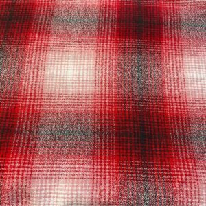 1.25 Yards Red, Black, White Flannel Fabric