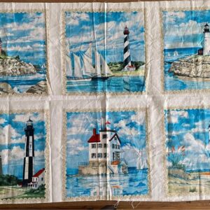 Lighthouse cotton panel fabric