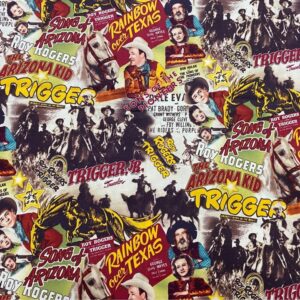 1.3 Yards Vintage Roy Rogers Happy Trails Cotton Fabric
