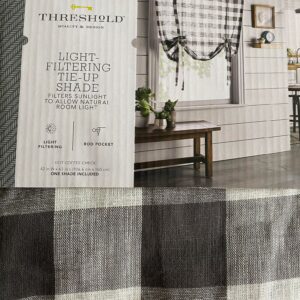 Set of Two Threshold Plaid Tie-Up Balloon Shade