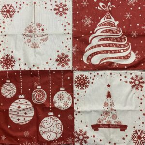 4pc Red & Beige Christmas Pillow Cover