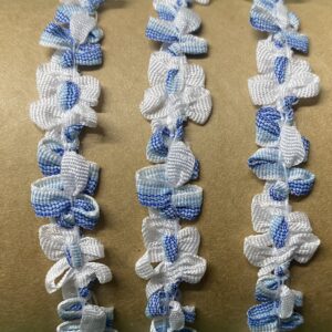 Sold By The Yard - Blue & White Variegated Daisy Rococo Trim
