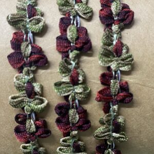 Sold By The Yard - Burgundy & Green Daisy Rococo Trim