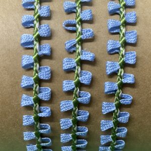 Sold By The Yard - Blue Floral Rococo Trim
