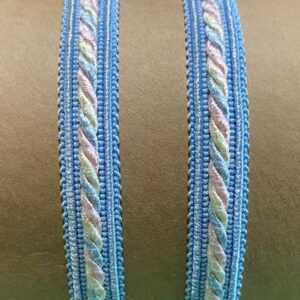 15 Yards Wrights 3/8” Blue & Multi-Colored Trim