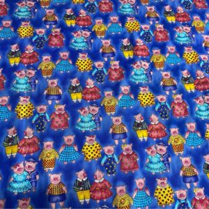 2 pieces - (8.8 Yards total) Cotton Pig Dressed as KIDZ Fabric