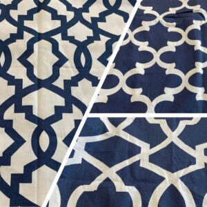 4 piece navy/white geometric fabric as a bundle