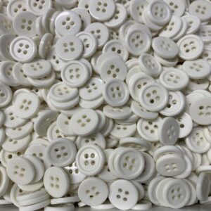10pk White Four Hole Button (14.96mm)